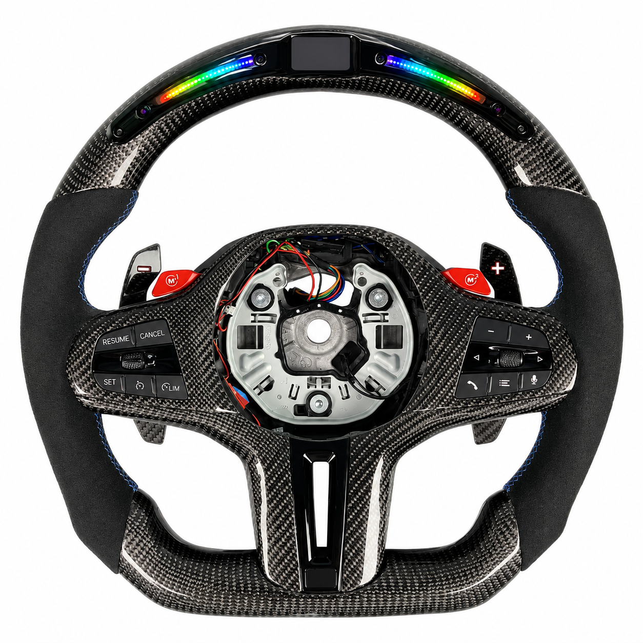 BAVORA Carbon Fiber & Alcantara Steering Wheel with LED RPM Display (G-Series)